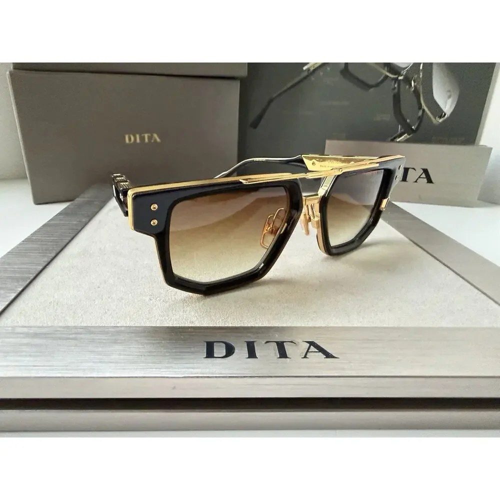 DITA MACH NINE DTS 478 01 Black Yellow Gold Brown Gradient Sunglasses AUTHENTIC